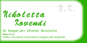 nikoletta kovendi business card